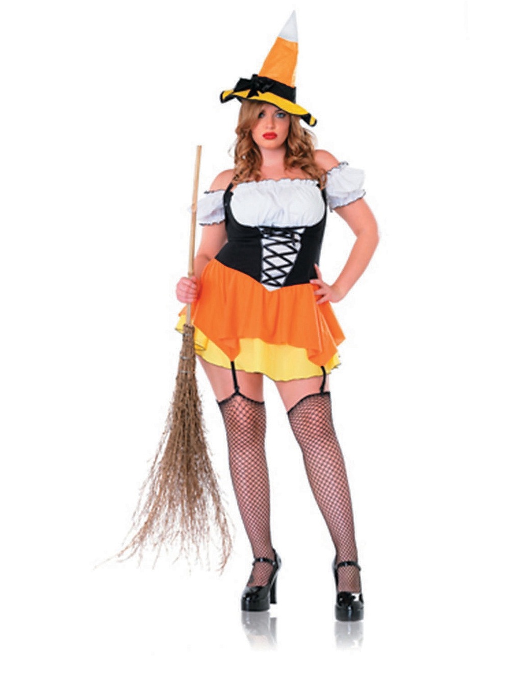 Leg Avenue Halloween Costume WITH Hat (Kandy Korn Witch), Size 1X-2X  BRAND NEW